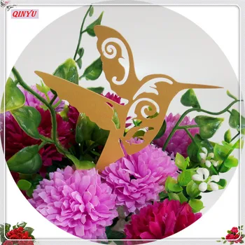 

2017 hot 100pcs/lot Lovely Bird Table Mark Wine Glass Wedding Favors Party Decor Party Decoration Place Card Cup Paper Card 6z