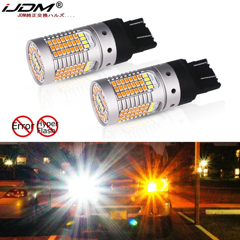 IJDM 7443 светодиодные CANbus No Hyper Flash 44 SMD Switchback двухцветсветодиодный лампы указателя