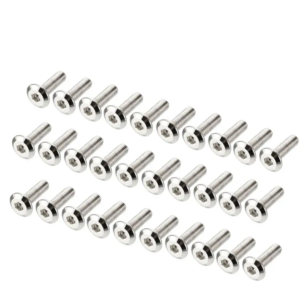 

uxcell 30pcs M6x20mm M6x25mm Hex Socket Head Screws Furniture Bolts Fastener Machine Screws Furniture Fittings Carbon Steel