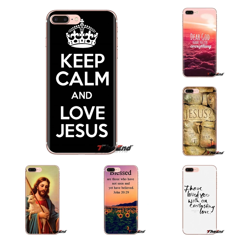 For Xiaomi Redmi 4A S2 Note 3 3S 4 4X 5 Plus 6 7 6A Pro Pocophone F1 Transparent Soft Shell Cover Christ Jesus Bible Verse Cross |