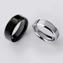 Anel de dedo preto titânio masculino, anéis banhados à prata para casal, novo, 2019