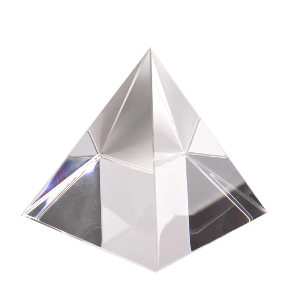 5 размеров энергетические Исцеляющие египетские Хрустальные стеклянные пирамиды, прозрачные Редкие кристаллы фэн-шуй, украшения для украшения дома и офиса - Цвет: Белый