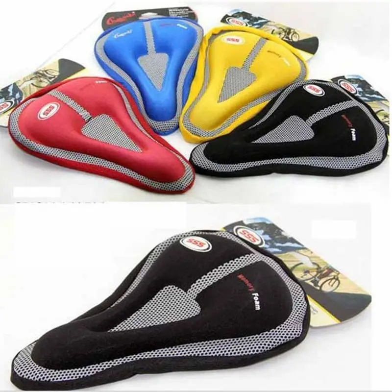 Free shipping SSS memory foam cushion bike bicycle silica gel saddle seat cover | Спорт и развлечения