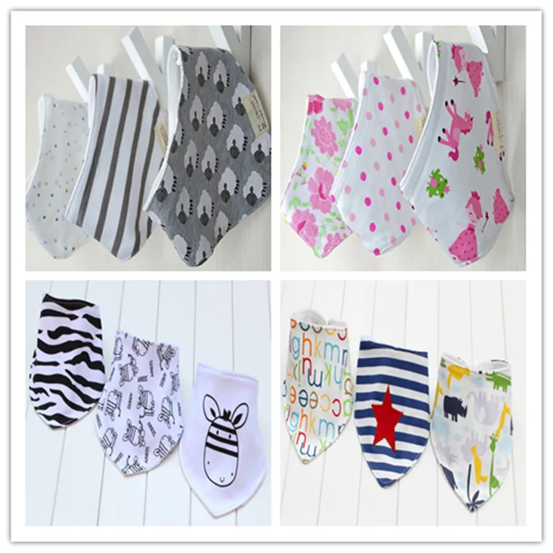 

3pcs/set Baby Bibs Cotton Bandana Bibs Infant bib Towel scarf For new Baby Girls Boys XFA965