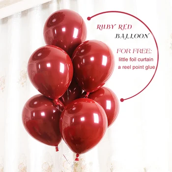

10 Ruby Red Balloon Wedding Decorations New Metal Latex Balloons Chrome Metallic Balloon Birthday Party Decoration Gender Reveal