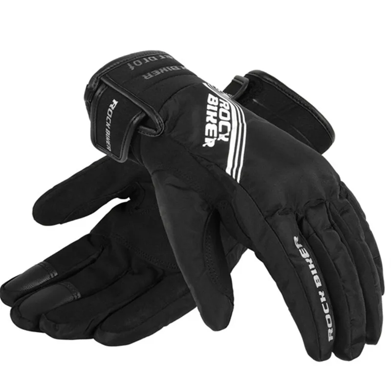 Мужские мотоциклетные зимние перчатки защитные теплые водонепроницаемые перчатки для мотокросса ветрозащитные Мотоциклетные Перчатки Guantes Moto Glove - Цвет: Черный