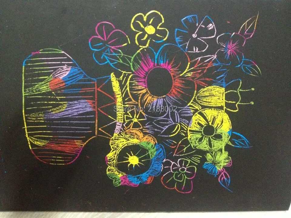Hot Magic Drawing Book DIY Scratch Notebook Black Cardboard As Gift For Kids Stationery School Supplies Hot Magic Drawing Book DIY Scratch Notebook Black Cardboard As Gift For Kids Stationery School Supplies
