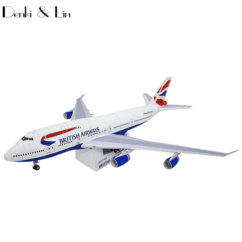 British Airways Boeing747-400 Бумажная модель 49 см x 45 см 1:144 масштаб 3D DIY Развивающие игрушки