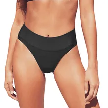 1 PC nadar bañadores sólido color negro rojo blanco las mujeres de cintura alta Vintage Bikini brasileño Fondo de baño de playa Bañadores