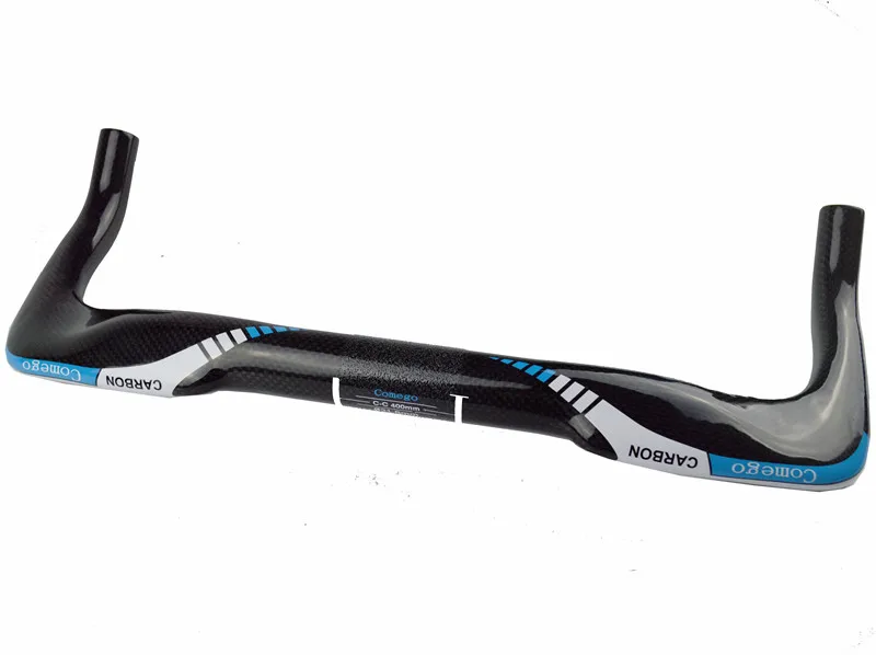 Guidon Carbone полный углеродного волокна дорожный велосипед запчасти для велосипеда Tt руль триатлон пробные бар 380-460 мм 3 k отделка - Цвет: 3k blue  420mm