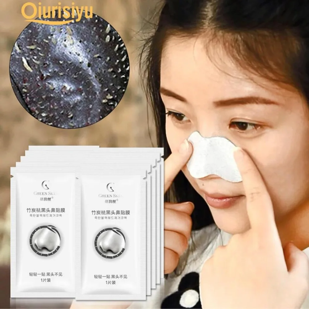 

5Pcs/set Beauty Nose Mask Remove Blackhead Acne Remover Clear Blackhead Deep Cleaning Bamboo Charcoal Minerals Nose Mask