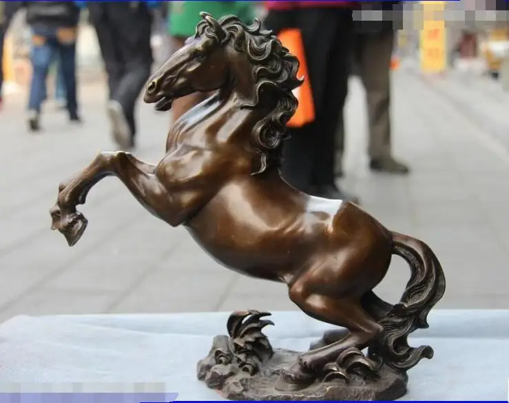 12 Art Statue Pure Copper Bronze Feng Shui Lucky Fly Gallop Run Horse Sculpture | Дом и сад