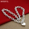 DOTEFFIL 925 Sterling Silver Heart Lock Pendant Necklace 18 Inch Chain For Women Wedding Engagement Fashion Jewelry ► Photo 2/5