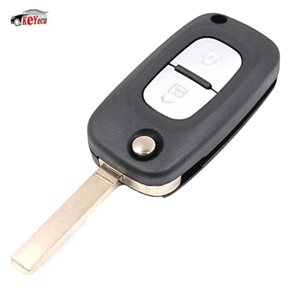 

KEYECU New Replacement Folding Flip Remote Car Key Shell Case Fob 2 Button for Renault Clio Megane Kangoo Modus