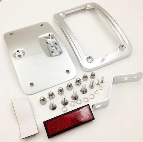 Curved Laydown Number License Plate Mounting Bracket Reflector For Harley Softail Deluxe FLSTN Springer Classic FLSTSC |