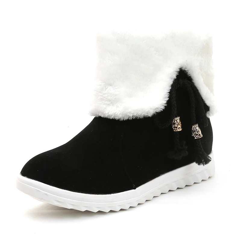 2018 new warm cotton shoes women short tube bread thickening non-slip boots flat bottom.