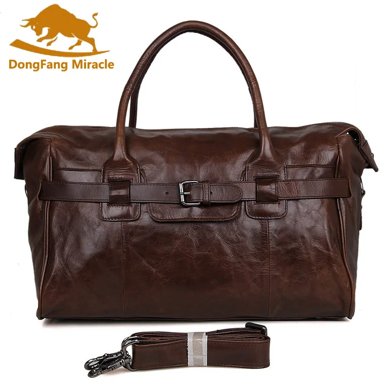 DongFang чудо настоящая дубленая коровья кожа классическая багажная сумка дорожная сумка для мужчин выходные сумки