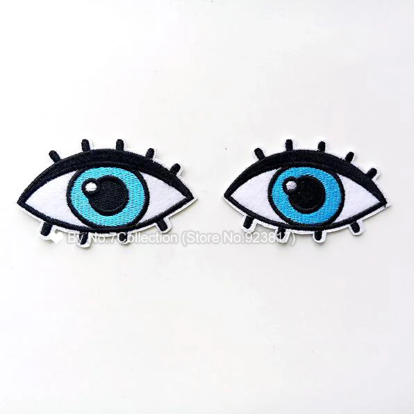 1 пара больших патчей с синими глазами для одежды железные накладки шитья