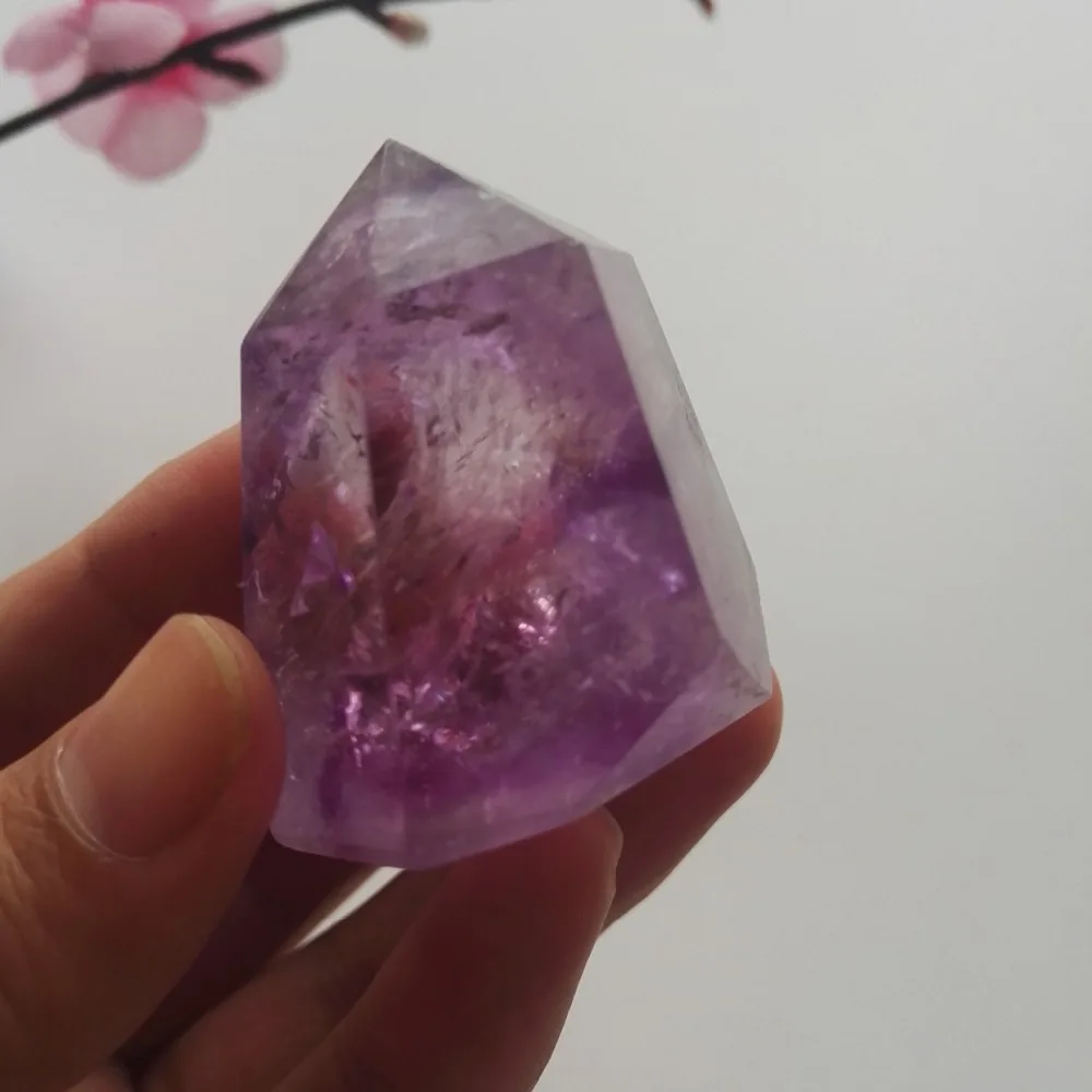 75g Natural Clear Amethyst Quartz Crystal Points Materials Single