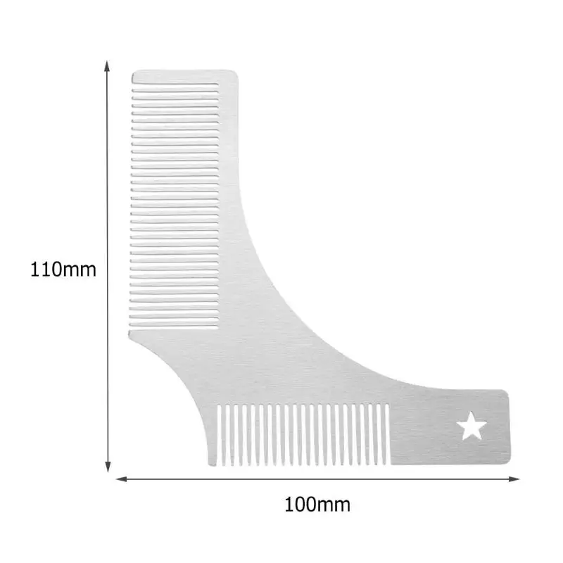 1 шт., серебристая стальная форма для укладки бороды, гребень, прочный гребень для бритья усов, инструменты для стрижки волос для мужчин, хорошее качество