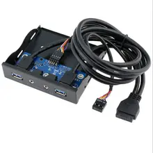 3.5» Floppy Panel Front Bracket Bay 2 Ports USB 3.0 Hub HD Audio microphone Port 20 pin Floppy Drive Expansion Front Panel