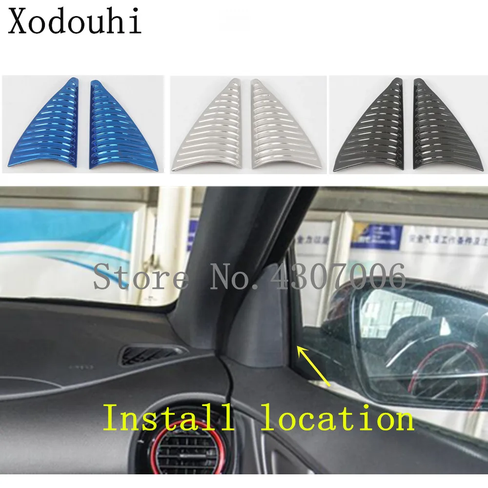 Car Stick Column Audio Speak Cover Window Windshield Side Triangle Trim 2pcs For Hyundai Kona Encino Kauai 2017 2018 2019 2020 | Автомобили
