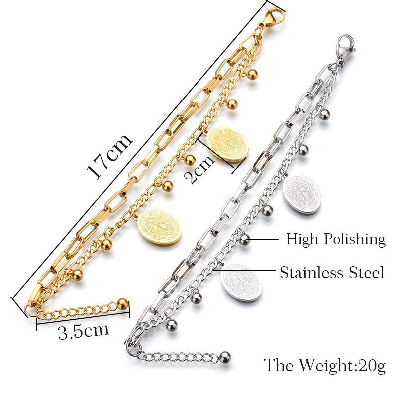 Charms-Christian-Jewelry-The-Virgin-Mary-Gold-Color-Bead-Sta