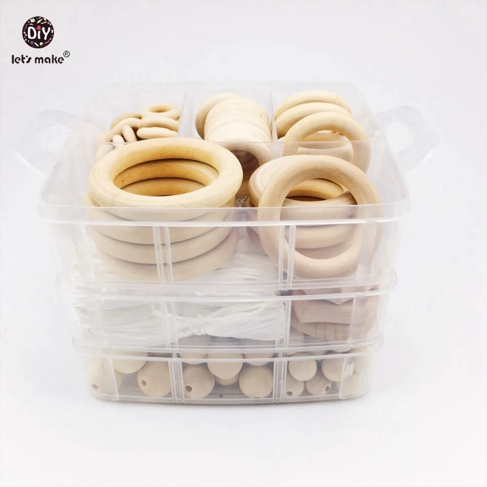 

Let's Make Baby Teether Beech Animals 1Set/3layer Maple Wooden Rings Beads Baby Toys DIY Jewelry Nursing Accessories Charms