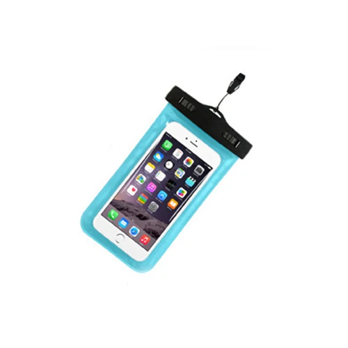 Водонепроницаемый чехол для телефона для iPhone X/8/7/6 S Plus открытый дрейф плавание с Ремешок лодках подводное плавание Лыжный Спорт Дайвинг мобильных сумки - Цвет: Light Blue