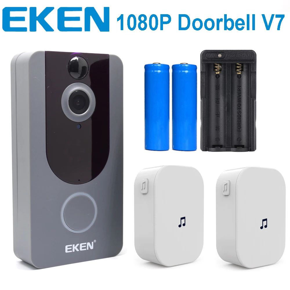 

EKEN V7 1080P Wifi Wireless Video Dorbell Visual Intercom Camera With Chime Night Vision PIR Motion Detection APP Control