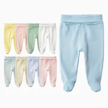 Штаны для новорожденных Одежда для маленьких мальчиков осенние однотонные Свободные повседневные хлопковые леггинсы унисекс из плотной шерстяной ткани для малышей