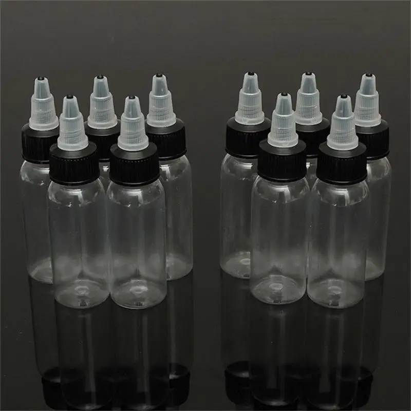 

10PCS/LOT 120ml 4OZ Twist Cap Empty Plastic Tattoo Ink Pigment Clear Bottle Supply