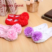 Детские балетки для девочек; Танцевальная обувь на мягкой подошве; детская спортивная обувь с цветком для девочек; парусиновая обувь для гимнастики