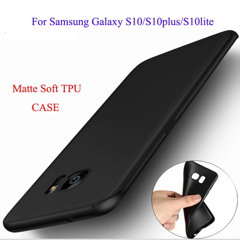 Matte Soft Silicon TPU Case for Samsung Galaxy S10 S10plus Ultra Thin Black Scrub S10lite |