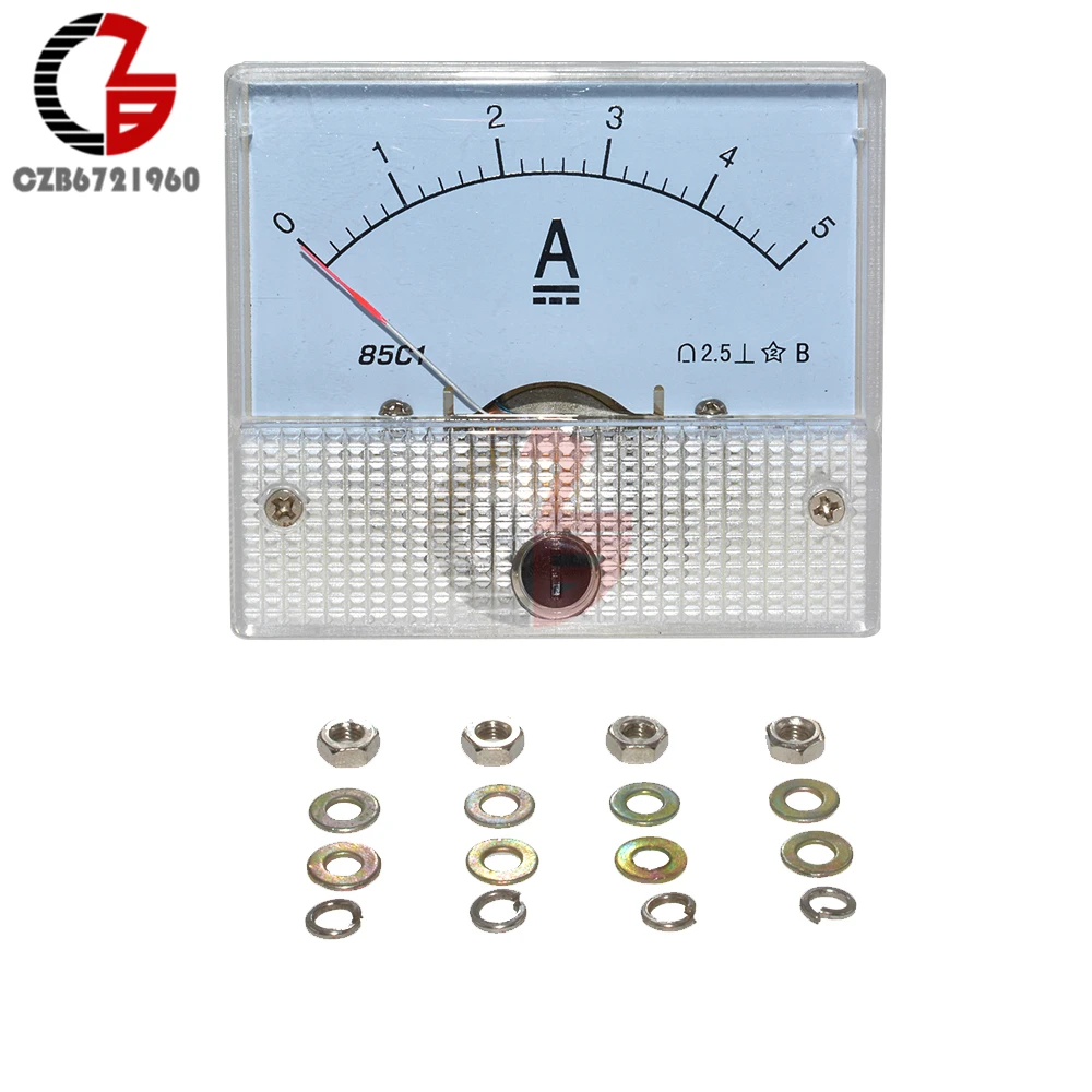 DC 5A 85C1 Аналоговый амперметр измеритель тока тестер детектор Панель Gauge GB для электрического DIY