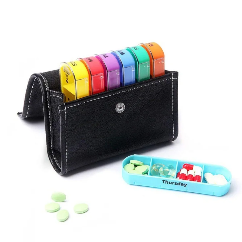 

7 Days Tablet Pill Storage Boxes Bins Plastic Squares Weekly Holder Medicine Storage Organizer Container Case High Quality 2019