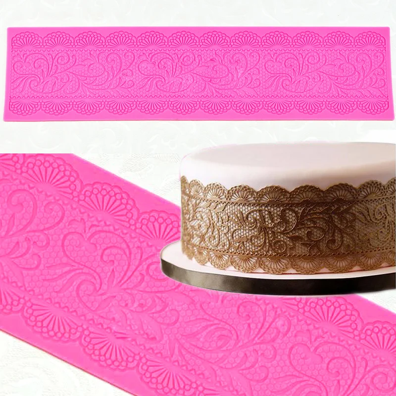 Silicone Mold Cake Lace Mats Mold Silicone Lace Mat Fondant Cake Decorating Tools Wedding Flower Embossing Mould Bakery