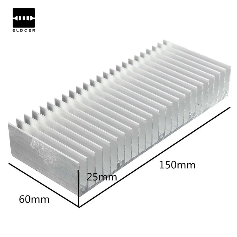 

New Arrival Aluminum Heat Sink Cooling For Chip IC LED Transistor Power Memory 150x60x25MM Best Price