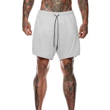 Новое поступление горячие летние двухслойные мужские s Фитнес Бодибилдинг дышащие быстросохнущие Короткие тренажерные залы мужские повседневные шорты для бега