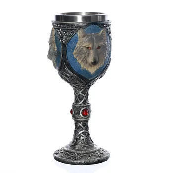 

New product Stainless Steel Wolf Head Goblet As A Gift For Boyfriend