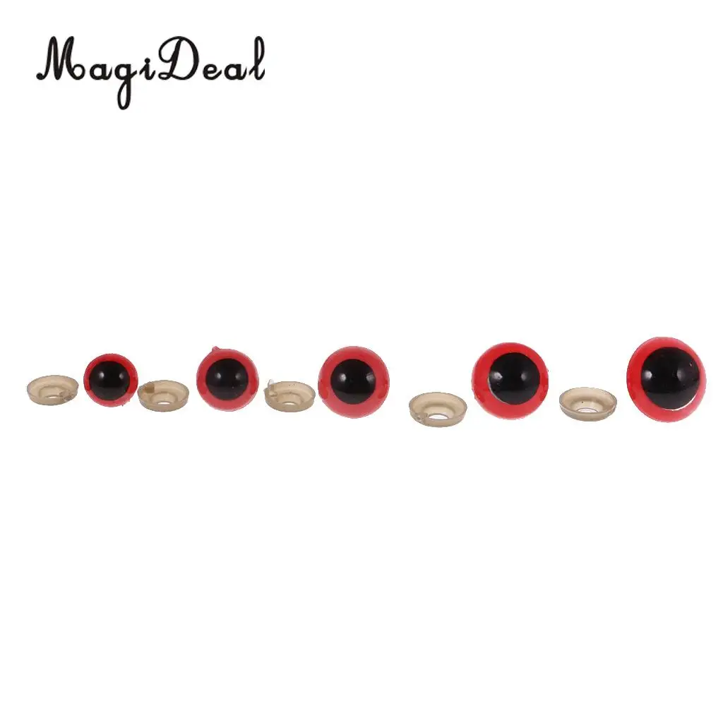 Hot Sale Black 12-20mm Plastic Safety Eyes with Washers for Teddy Bear Doll Dog Plush Animal DIY Craft Toy