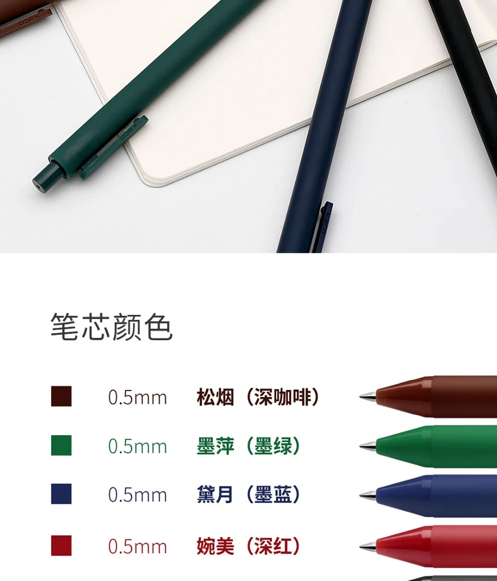 5pcsPack Xiaomi KACO 0.5mm Sign Pen Signing Pen Smooth Ink Writing Durable Signing 5 Colors For Student SchoolOffice worker (10)