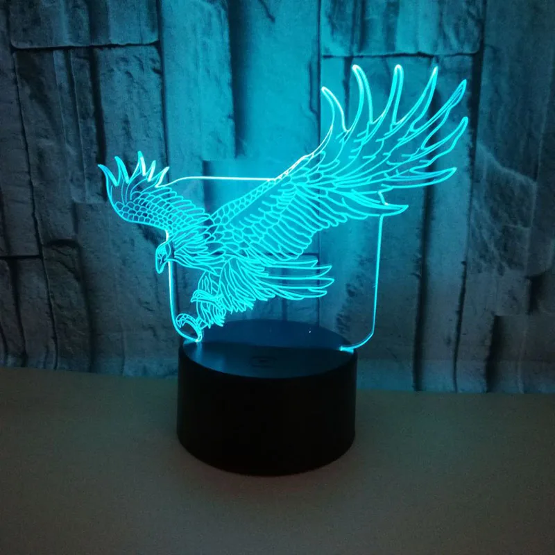 

YIMIA Novelty Gift USB 7 Colors Changing FLying Eagle Model LED Night Light 3D Table Desk Touch Lamp Children Sleep Lamp