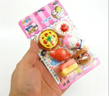 

Kawaii Food Styling Erasers For Kids Set Cute Rubber Toy Stationery Items