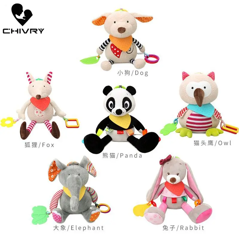 

Baby Rattles Toys Infant Baby Panda Owl Plush Toy Bed Wind Chimes Newborn Kids Crib Stroller Bed Hanging Bells Teether Toys