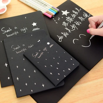 

New Sketchbook Diary for Drawing Painting Graffiti Soft Cover Black Paper Sketch Book Notebook Office School Supplies Gift
