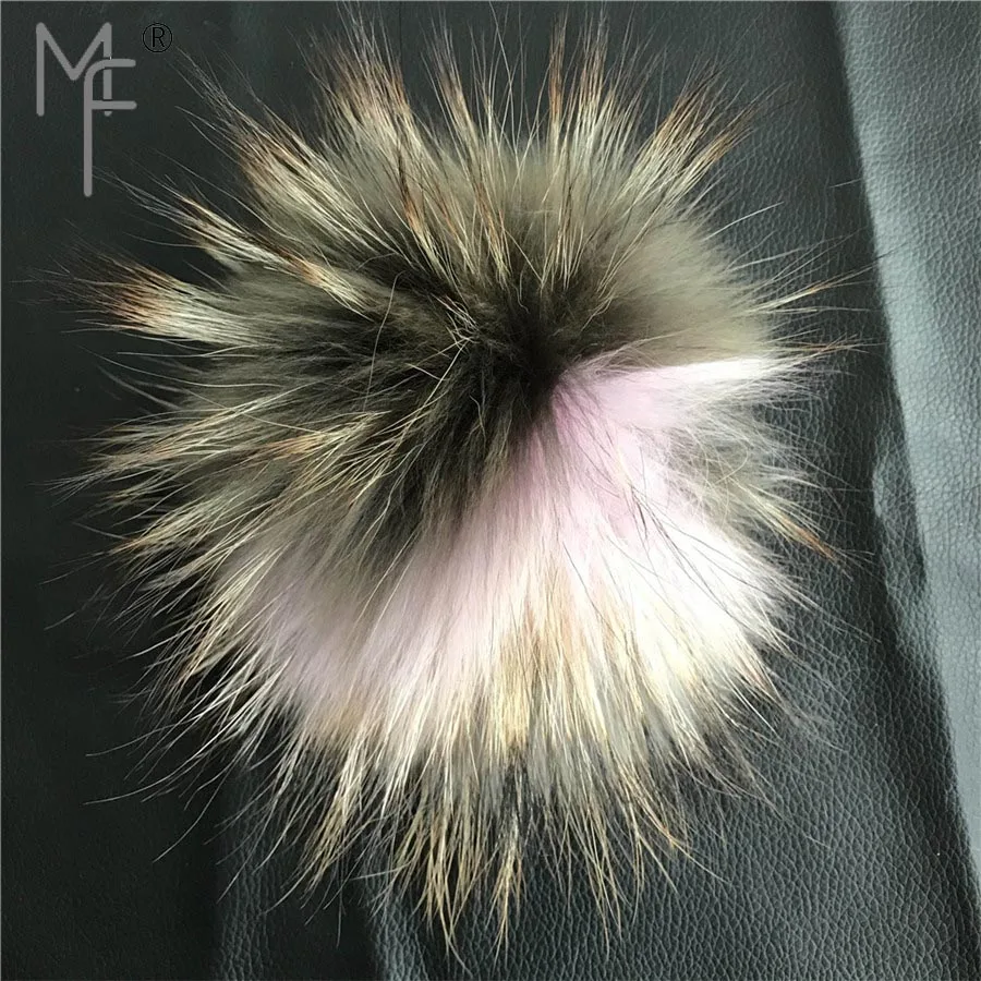 Magicfur Large Real Raccoon Fur Ball 15cm Pom Pom Fluffy Charms Bag