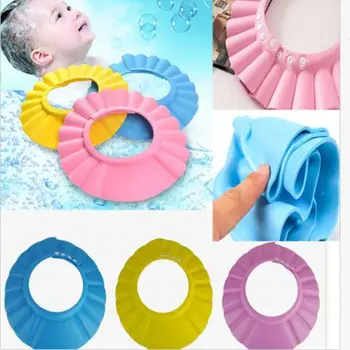 

Baby Shower Caps Shampoo Cap Kids Wash Hair Bath Visor Hats Adjustable Waterproof Soft Shower Hat