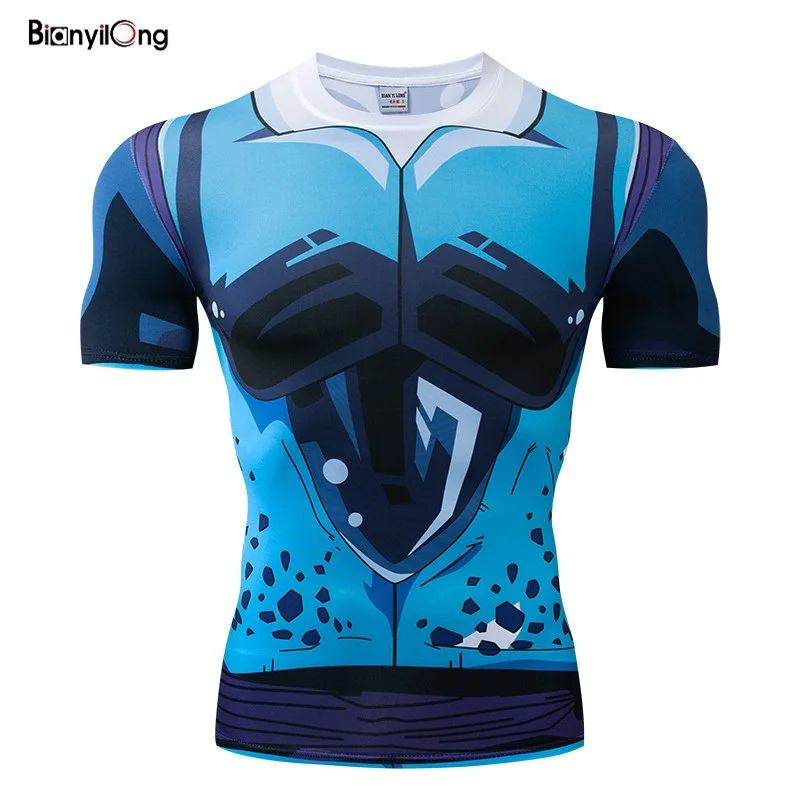 

2019 3D Printed T shirts Men Compression Shirts Raglan Sleeve Short Sleeve Comics Cosplay Costume Cloth Print Tops Male