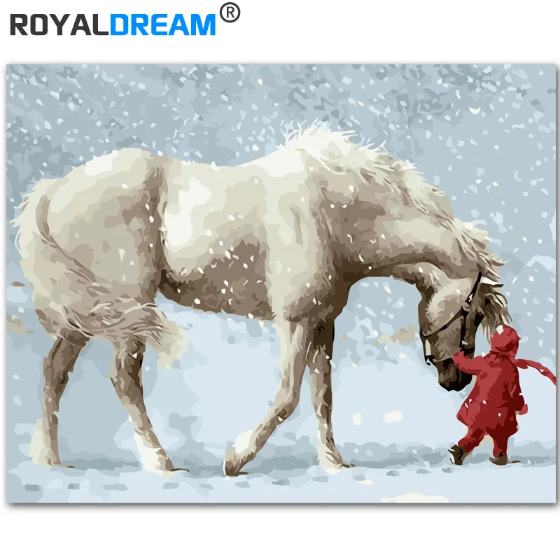 

ROYALDREAM Snowing Animals DIY Digital Painting By Numbers Modern Wall Art Picture For Home Wall Artwork